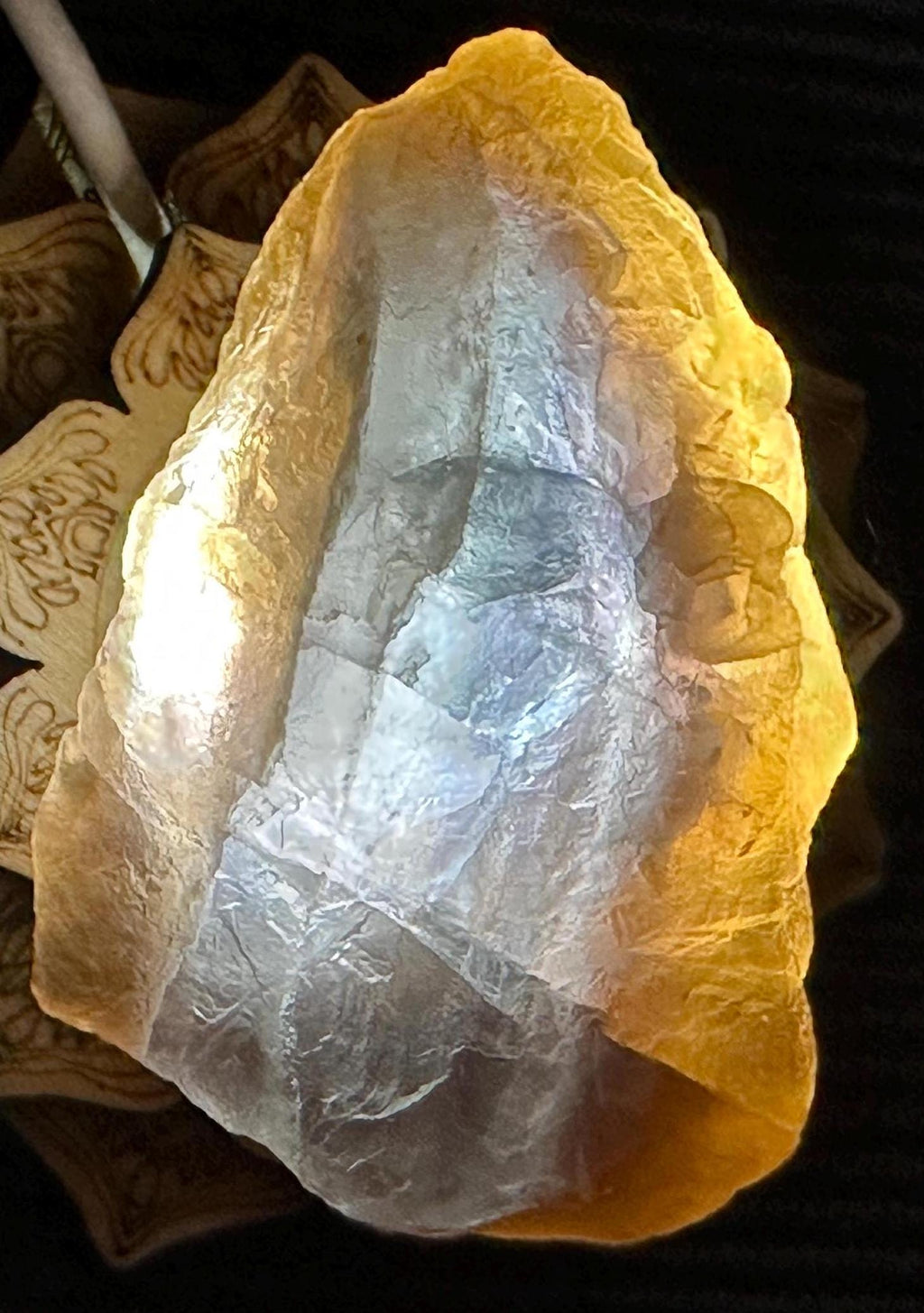 79 Grams Beautifu Natural Transparency Brownish Flourite with Baby Blue Phantom from China