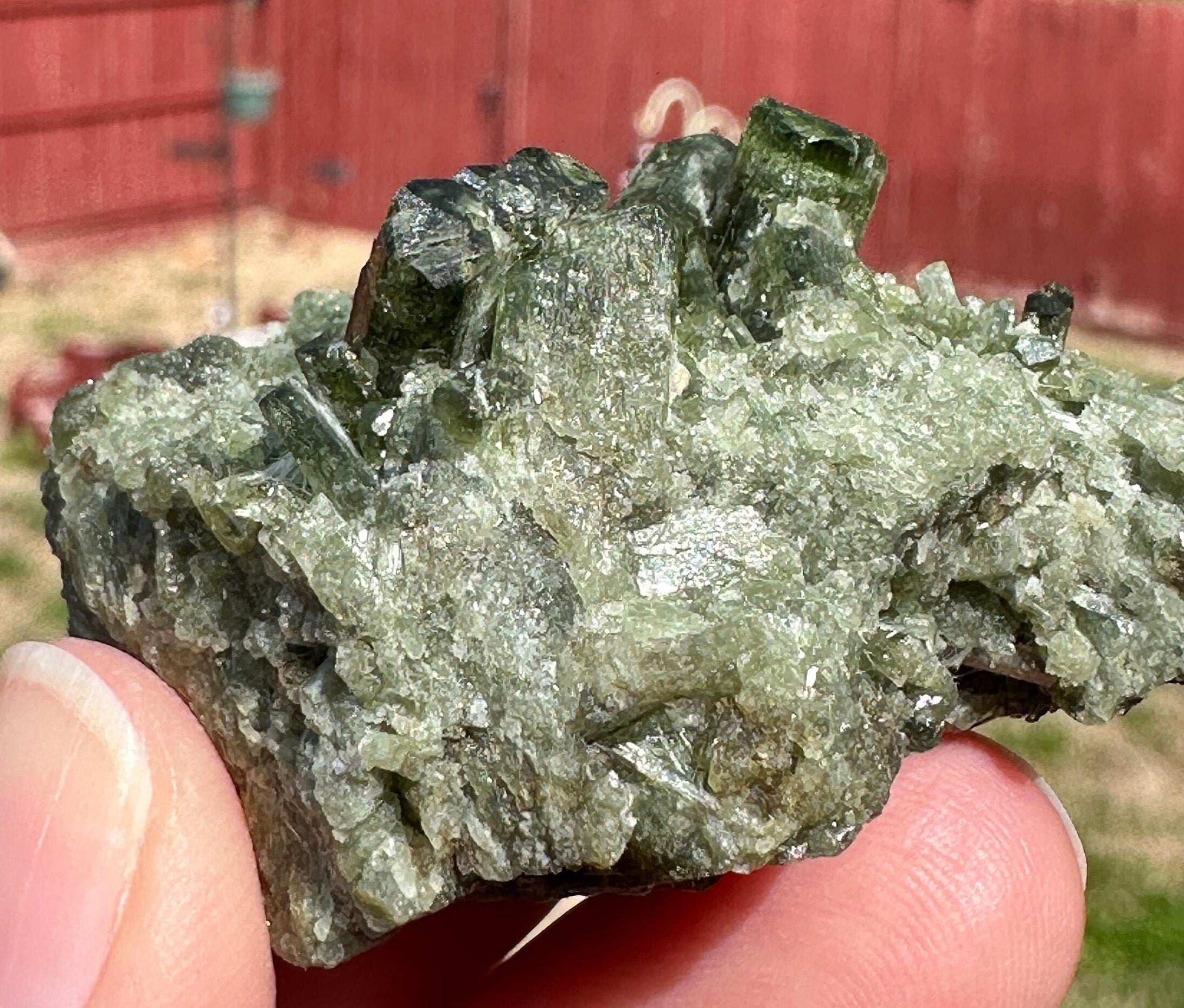 65 Grams (325 cts) very rare Green Tashmarine Diopside Crystals Cluster from Afghanistan.