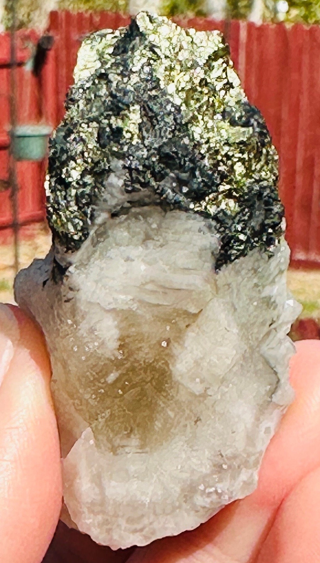 51 Grams Candle Quartz on a Chalcopyrite over Spharelite Matrix from Madagascar