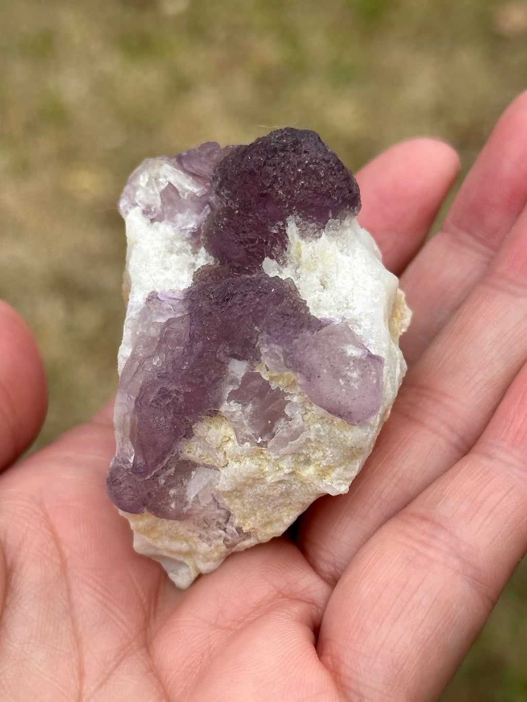 Rare Chamfered Purple Fluorite or Permutahedron Fluorite Specimens in a Quartizide Matrix