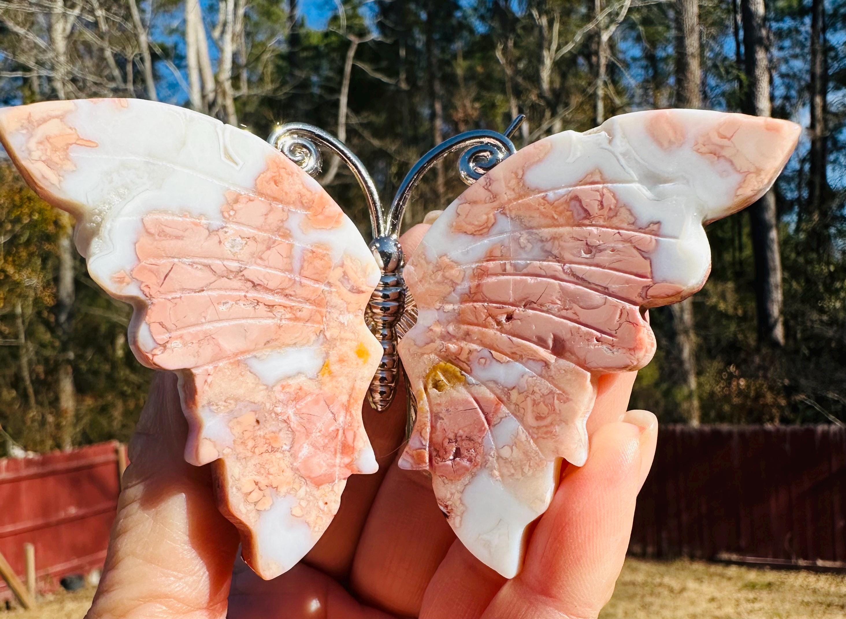Petal Agate AKA Cotton Candy Butterfly & Tower Set — Drusy‑Kissed Beauty from Mexico