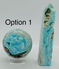 Blue Hemimorphite Crystal Set - Sphere & Tower Duo