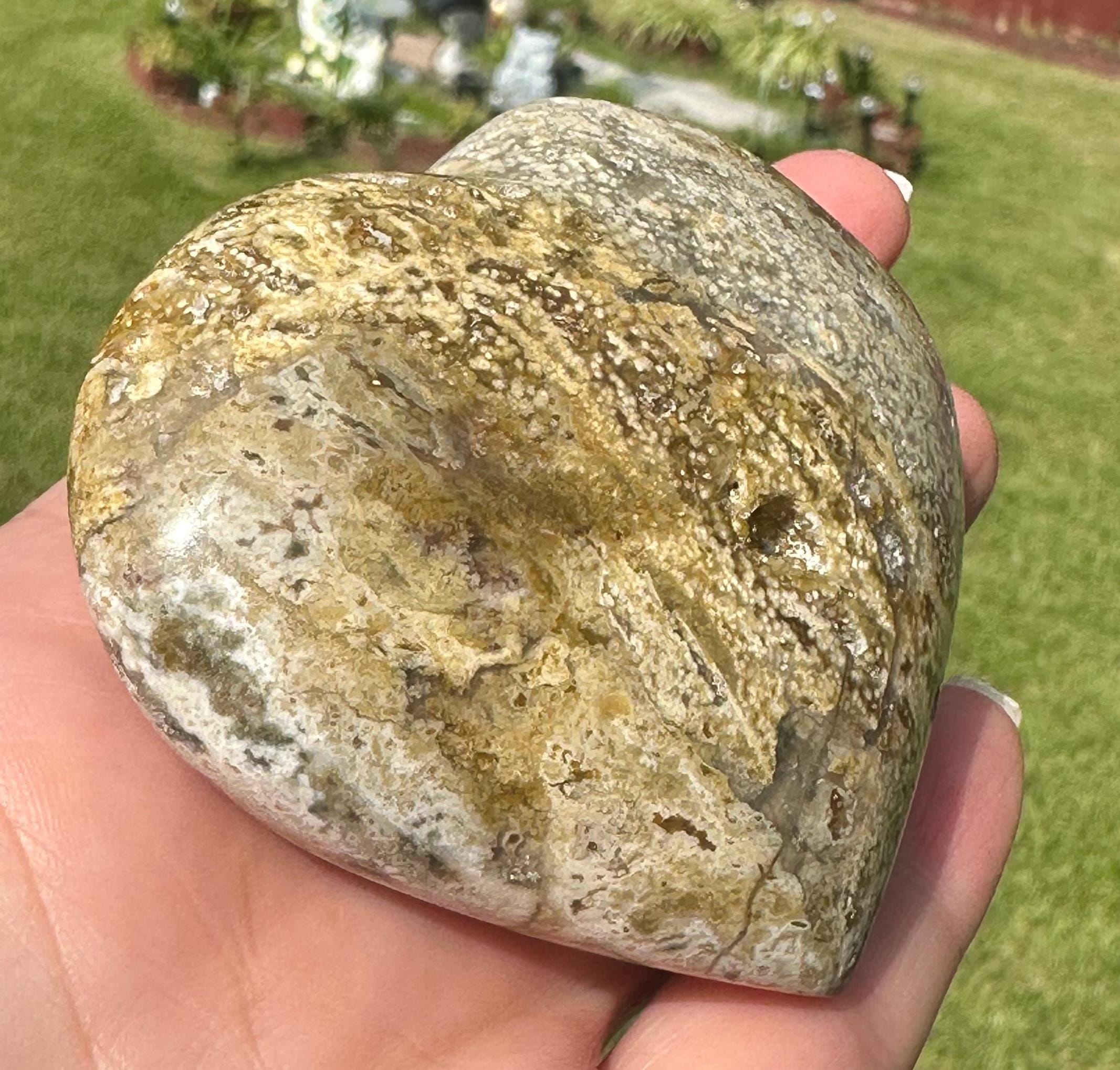 184 Grams of Multi Pattern Ocean Jasper Puffy Heart from Madagascar