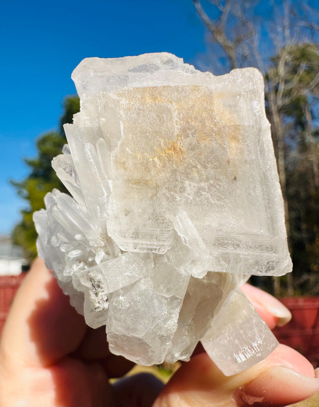 Your Choice of Clear Tabular Barite Cluster with Double Phantoms — Wensleydale, Yorkshire, England