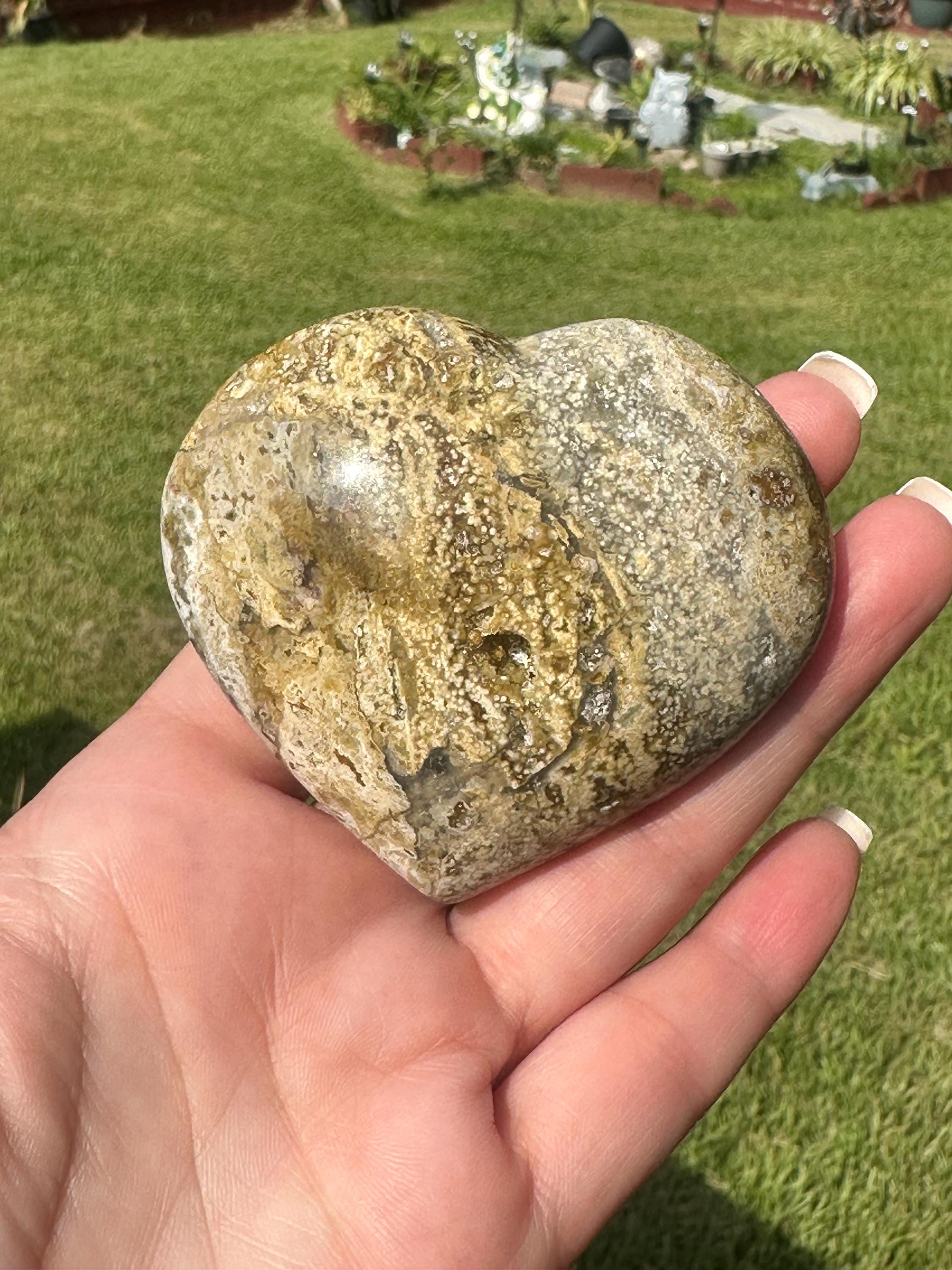 184 Grams of Multi Pattern Ocean Jasper Puffy Heart from Madagascar