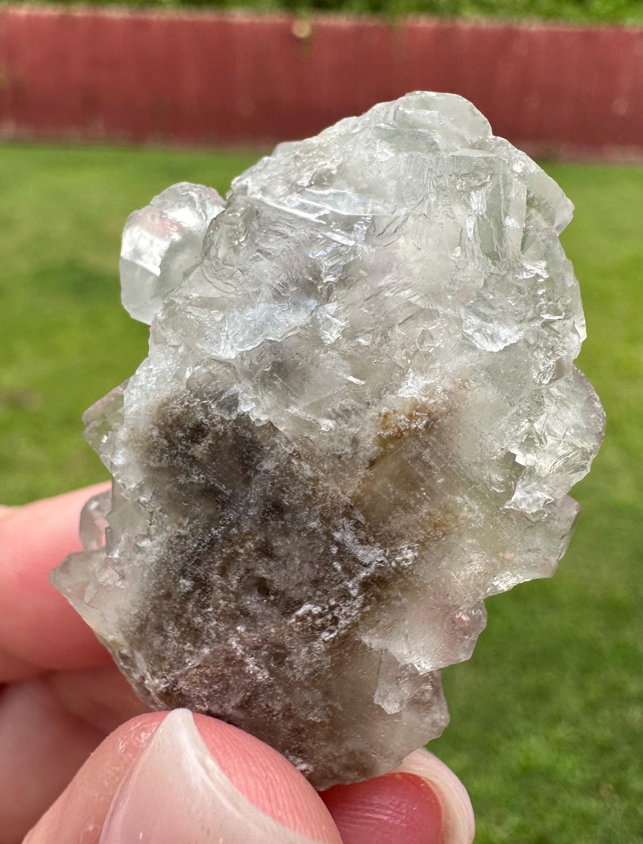 45 Grams  Pristine Water Clear Cubic Fluorite Cluster from China