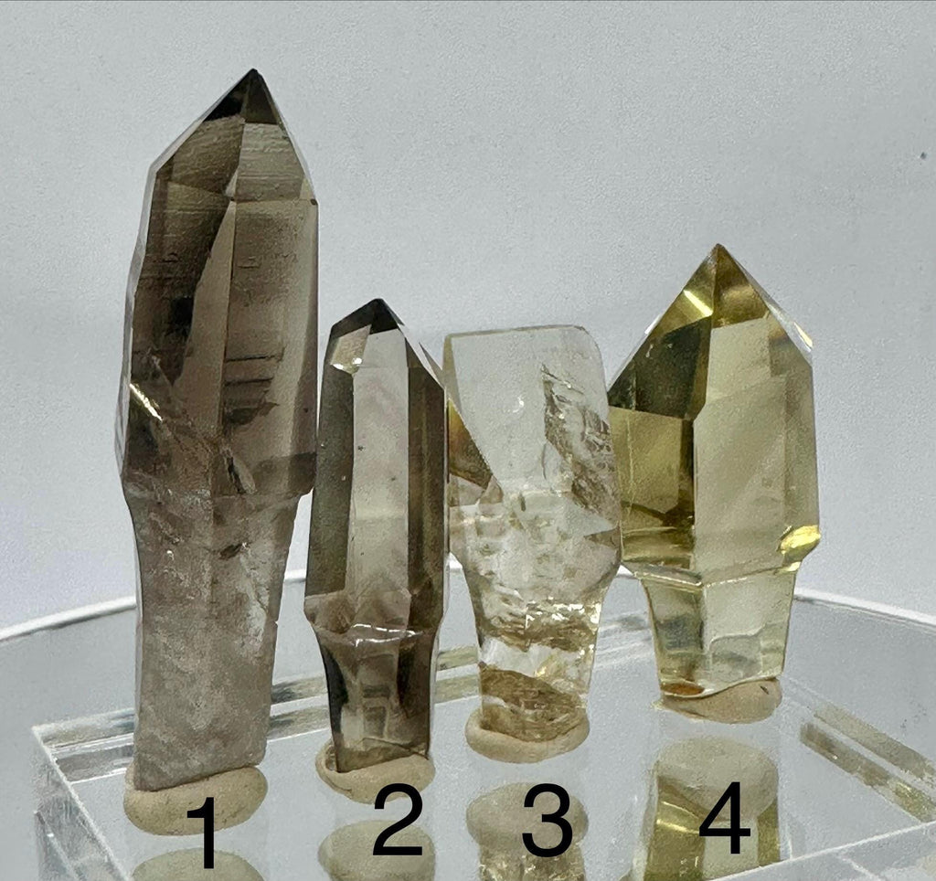 Your choice of Natural Polished Citrine & Smoky Citrine Scepters with Phantoms from Madagascar