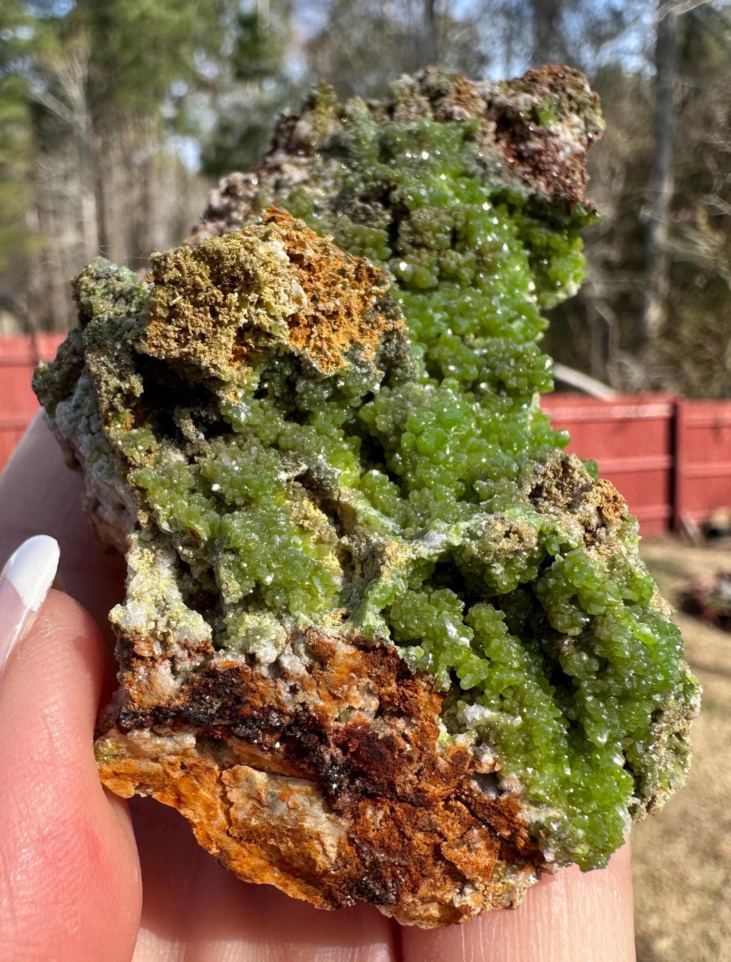 168 Grams High Quality Bright & Lustrous Green Pyromorphite Specimen