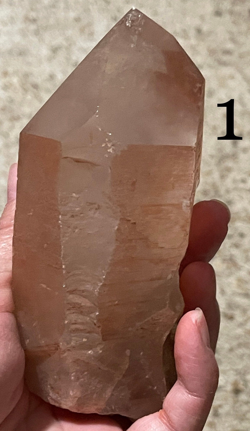 Scarlet Temple Lemurian Quartz Point from Minas Gerais, Brazil