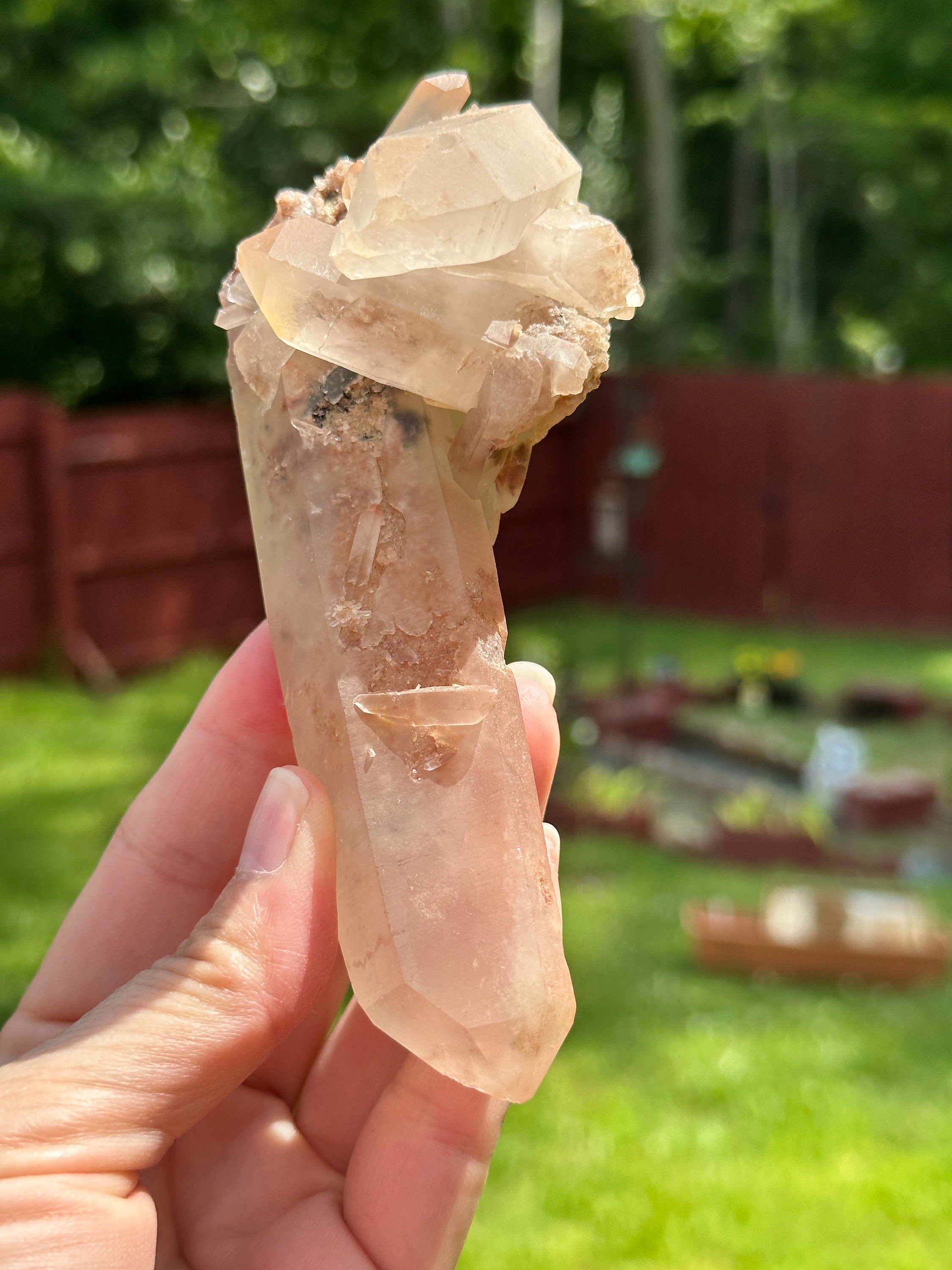 227 Grams Stunning Rich Pink Color Lithium Quartz "nest" Cluster from Brazil