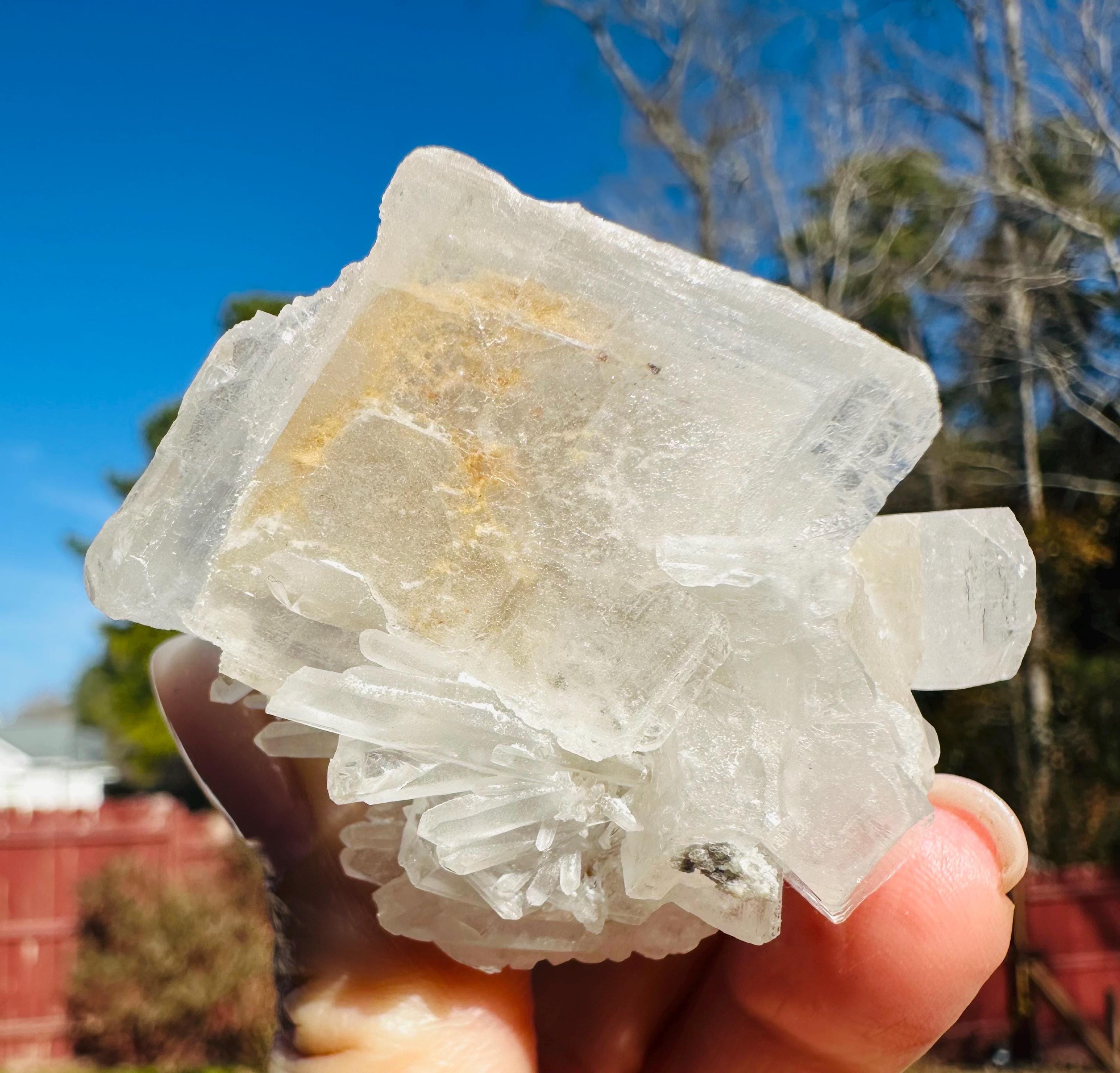 Your Choice of Clear Tabular Barite Cluster with Double Phantoms — Wensleydale, Yorkshire, England