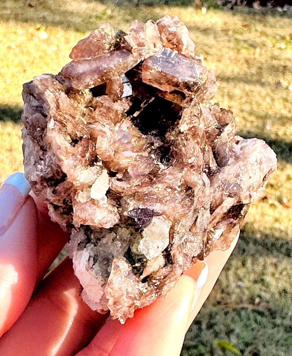 155 grams of Axinite Crystal bunch with Quartz over Epidote matrix from Skardu, Pakistan