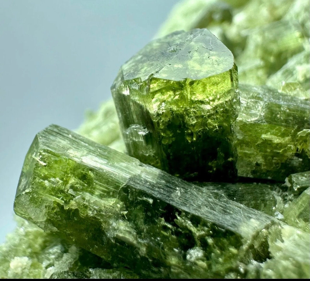 65 Grams (325 cts) very rare Green Tashmarine Diopside Crystals Cluster from Afghanistan.