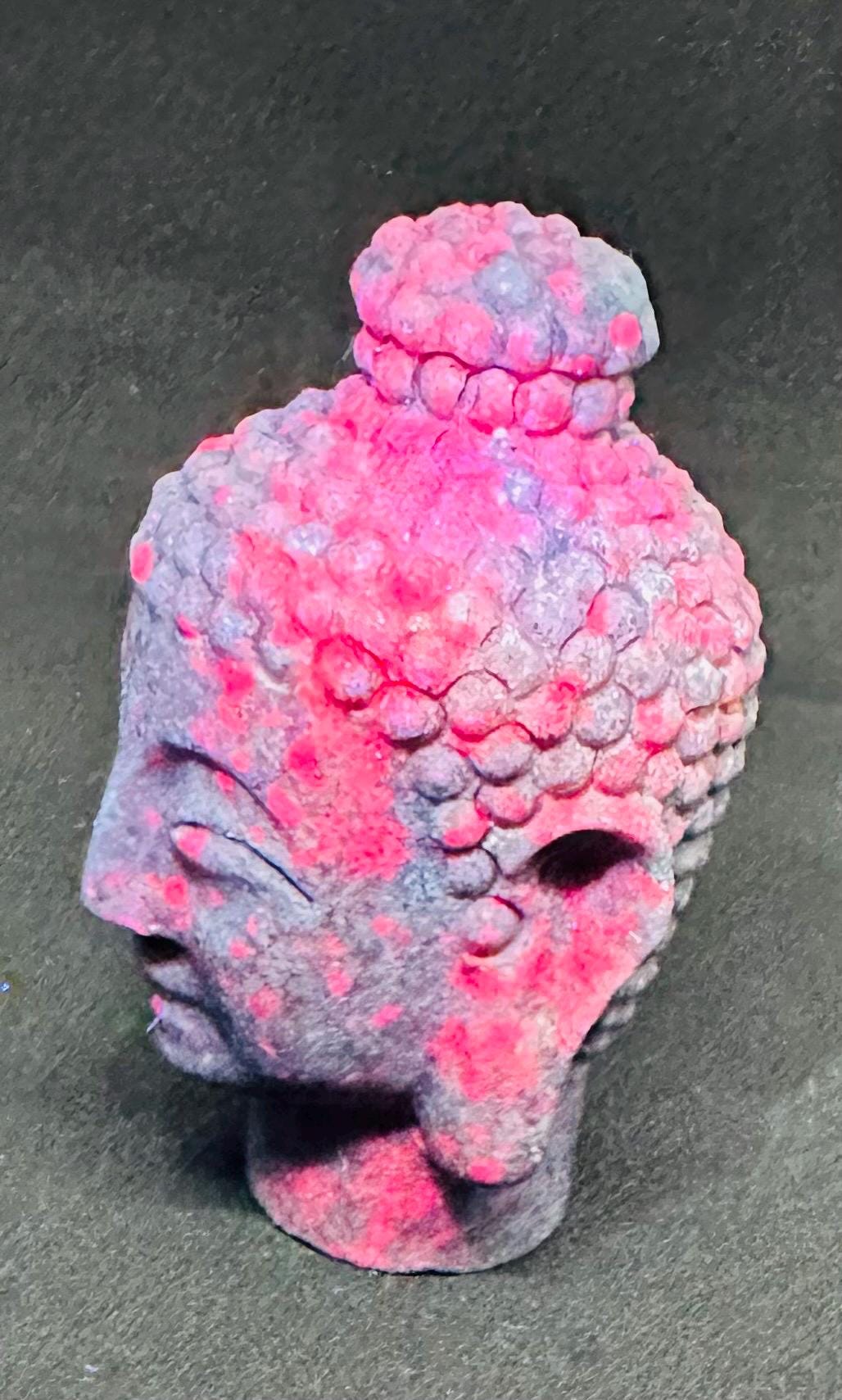 341 Grams Ruby and Kyanite Buddha Head Carving from India