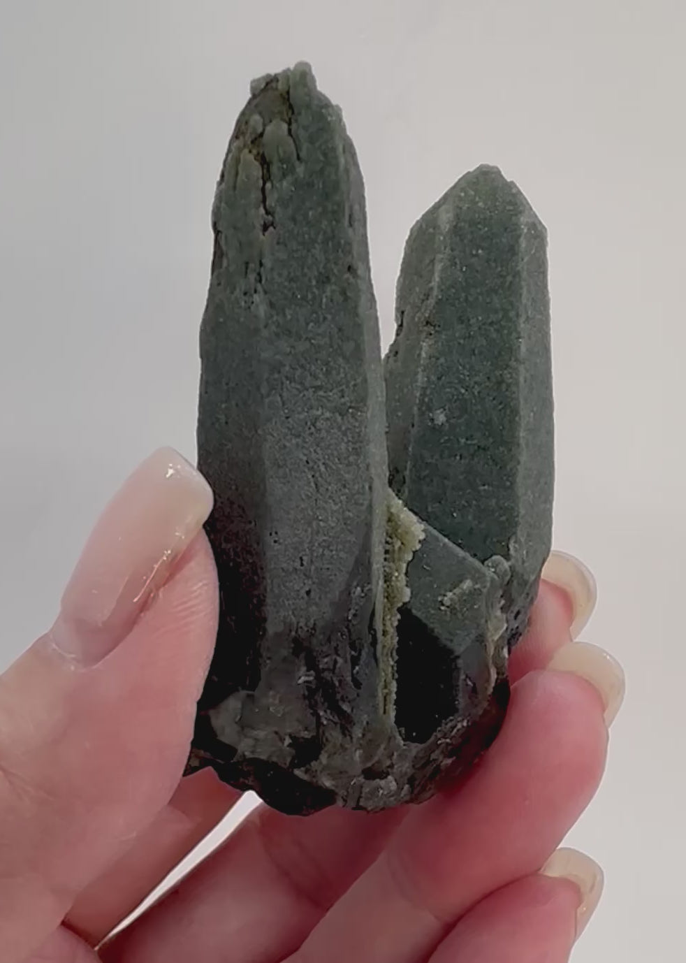 Green Actinolite Twin Point Cluster from Inner Mongolia