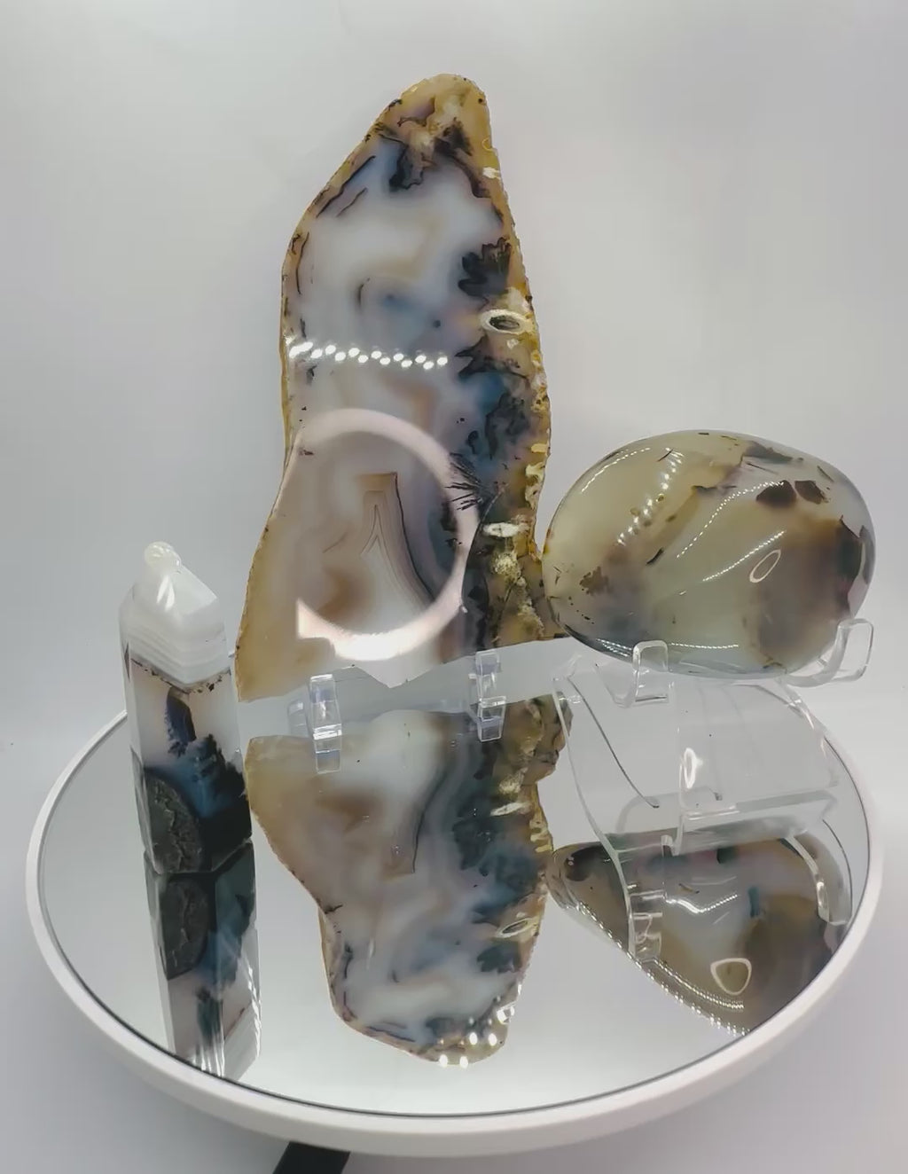 Dendritic Agate Set — Slab, Freeform & Point from Madagascar