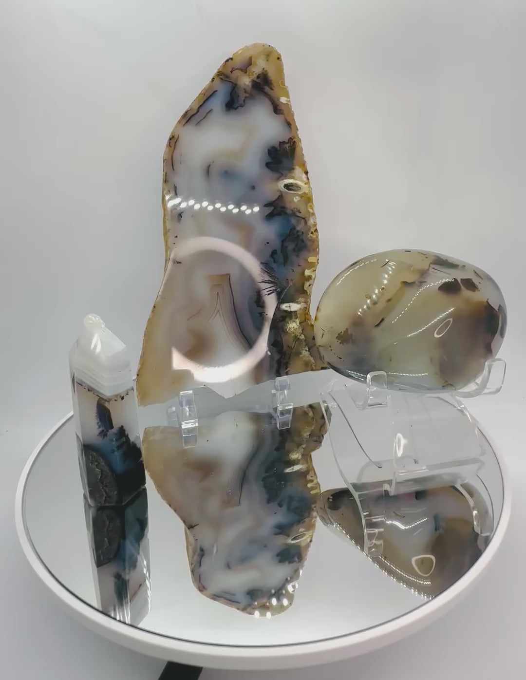 Dendritic Agate Set — Slab, Freeform & Point from Madagascar